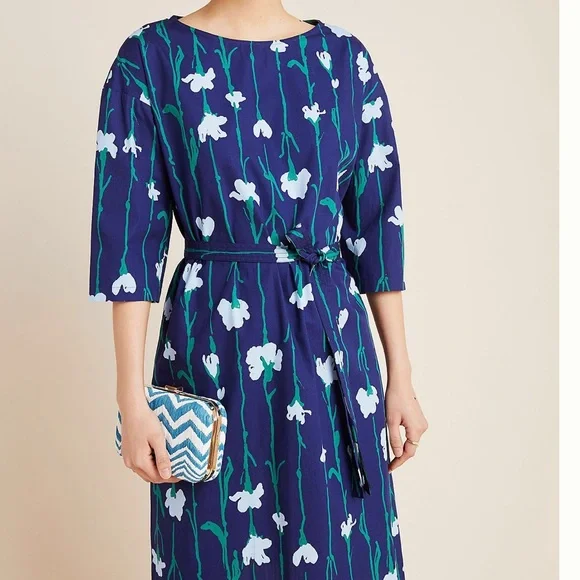 Marimekko Tarika Viivakukka Line Flower Dress NWT Size 34 / US XS - Picture 9 of 16